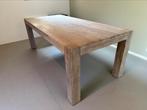 Eetkamertafel hout Goossens 100x220, Ophalen, Landelijk modern, 100 tot 150 cm, 200 cm of meer