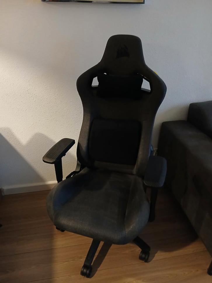 Corsair T3 Gaming Stoel - Topconditie!, Huis en Inrichting, Bureaustoelen, Zo goed als nieuw, Bureaustoel, Grijs, Gaming bureaustoel