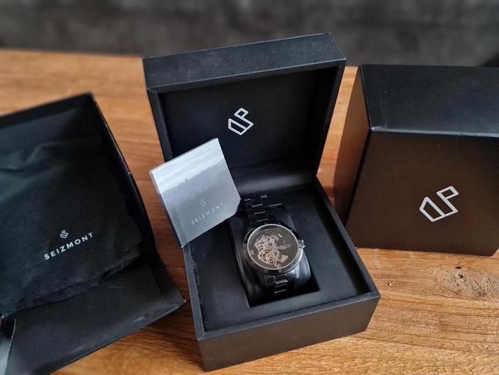 Seizmont skeleton watch, Sieraden, Tassen en Uiterlijk, Horloges | Heren, Zo goed als nieuw, Overige merken, Leer, Ophalen of Verzenden