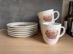 Jet servies - Platycodon shell pink - 5 mokken en 6 borden, Ophalen of Verzenden, Zo goed als nieuw, Bord(en), Overige stijlen
