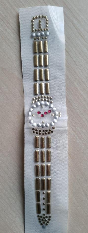 Strijkpatroon horloge met ECHTE Swarovski steentjes beschikbaar voor biedingen