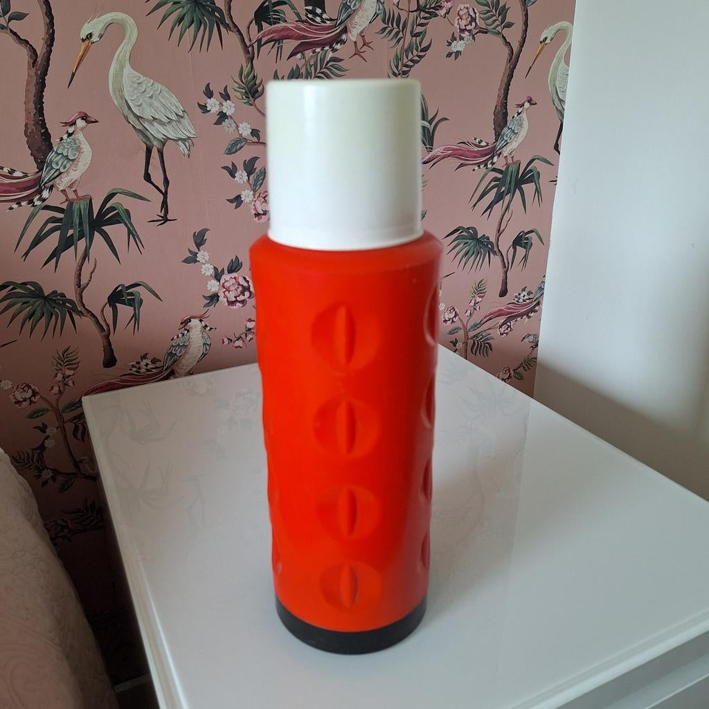 Vintage Rode Thermosfles - 29.5 x 9 cm, Verzamelen, Retro, Ophalen of Verzenden