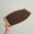 Vintage retro formica dienblad messing, Ophalen of Verzenden, Zo goed als nieuw, Rechthoekig