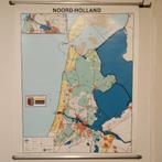 Wandkaart provincie Noord-Holland, Antiek en Kunst, Antiek | Schoolplaten, Ophalen of Verzenden, Aardrijkskunde