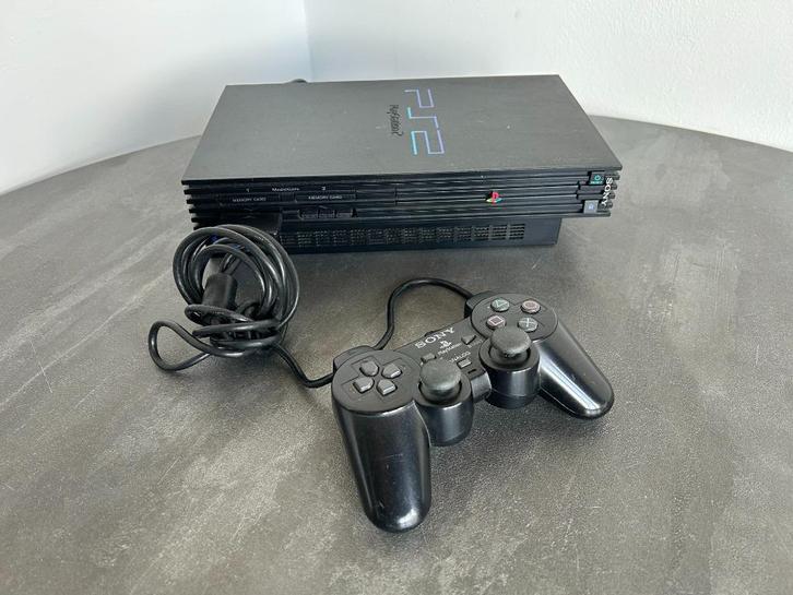 Playstation 2, Spelcomputers en Games, Spelcomputers | Sony PlayStation 2, Gebruikt, Phat, Zwart, Met 1 controller, Ophalen