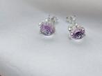 Echt zilveren draken klauw oorbellen met Swarovski kristal, Sieraden, Tassen en Uiterlijk, Oorbellen, Met kristal, Paars, Nieuw