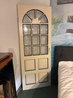 Oude houten binnendeur met glas (2x), Doe-het-zelf en Verbouw, Deuren en Horren, Ophalen, Gebruikt, 80 tot 100 cm, Binnendeur