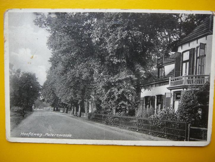 Paterswolde.  Hoofdweg., Verzamelen, Ansichtkaarten | Nederland, Gelopen, Groningen, 1920 tot 1940, Ophalen of Verzenden