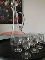 Antieke Karaf met 6 Borrelglaasjes, Antiek en Kunst, Antiek | Glas en Kristal, Ophalen of Verzenden