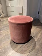 Poef velvet roze, Ophalen, Zo goed als nieuw, Rond, Minder dan 50 cm
