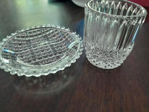 Vintage setje geslepen glas/kristal, Antiek en Kunst, Curiosa en Brocante, Ophalen of Verzenden