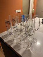 Verzameling van 12 alcoholglazen o.a. Champagne en Grolsch, Ophalen, Zo goed als nieuw, Bierglas