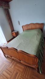 Antiek Houten louis XV Bed - Prachtige Details!, Ophalen, Gebruikt, Bruin, 140 cm