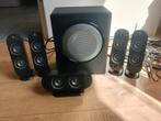 Logitech X-530 5.1 speakerset met subwoofer, Computers en Software, Pc speakers, Ophalen of Verzenden, Zo goed als nieuw, Audiokanaal 5.1