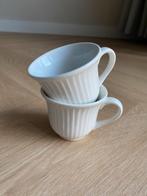 Witte koffiemokken met ribbeltje, Overige typen, Ophalen of Verzenden, Zo goed als nieuw, Wedgwood