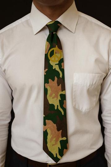 Moschino zijden stropdas – camouflage design beschikbaar voor biedingen