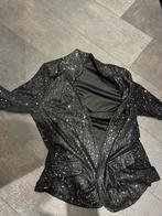 Zwarte pailletten blazer en broek set, Ophalen of Verzenden, Zo goed als nieuw, Maat 42/44 (L), Zwart