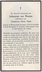 Johannes van Nunen 1874 Hilvarenbeek + 1966 Biest-Houtakker, Verzenden
