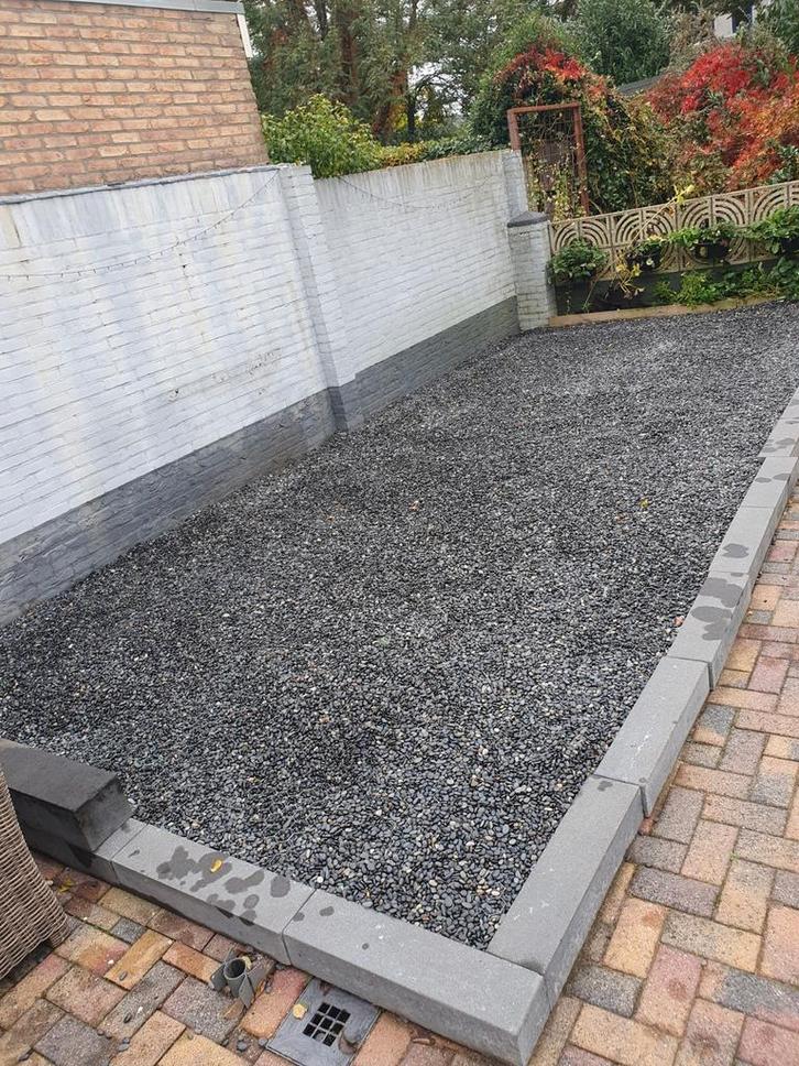 Antraciet grind met grindmatten, Tuin en Terras, Grind, Keien en Split, Gebruikt, Grind, Antraciet, Overige materialen, Ophalen