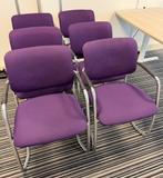 Vergader / kantine stoelen 6 stuks paars (ZGAN), Huis en Inrichting, Stoelen, Ophalen, Overige kleuren, Zo goed als nieuw, Metaal