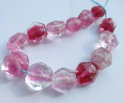 Prachtige handgemaakte glaskralen in roze uit eigen atelier, Hobby en Vrije tijd, Kralen en Sieraden maken, Nieuw, Kraal, Ophalen of Verzenden