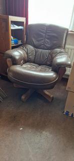 lekkere luie leren draaistoel, Ophalen, Gebruikt, 50 tot 75 cm, Leer