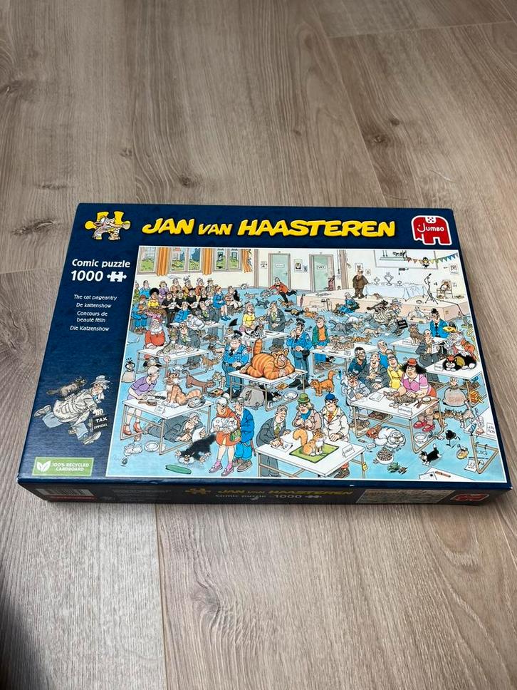 Jan van Haasteren - De Kattenshow, Hobby en Vrije tijd, Denksport en Puzzels, Zo goed als nieuw, 500 t/m 1500 stukjes, Ophalen of Verzenden