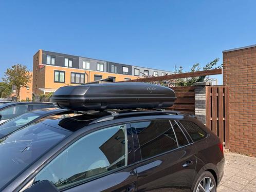 450l Dakkoffer met aerodynamische dakdragers en riemclips, Auto diversen, Dakkoffers, Gebruikt, Ophalen