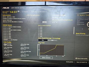 Asus X99-A moederbord met i7 cpu en 32GB geheugen  beschikbaar voor biedingen