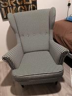 Fauteuil zwart wit patroon, Ophalen, Minder dan 75 cm, Zo goed als nieuw, Stof