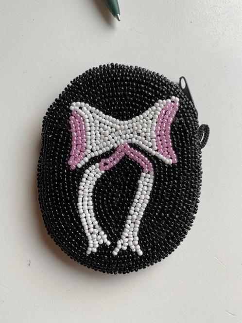 Schattige kralen portemonnee - zwart roze - merk Spoom, Sieraden, Tassen en Uiterlijk, Portemonnees, Nieuw, Overige merken, Zwart