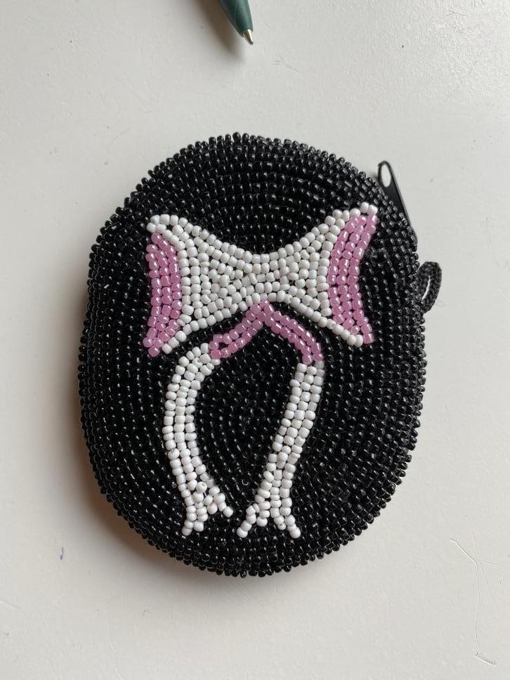 Schattige kralen portemonnee - zwart roze - merk Spoom, Sieraden, Tassen en Uiterlijk, Portemonnees, Nieuw, Overige merken, Zwart