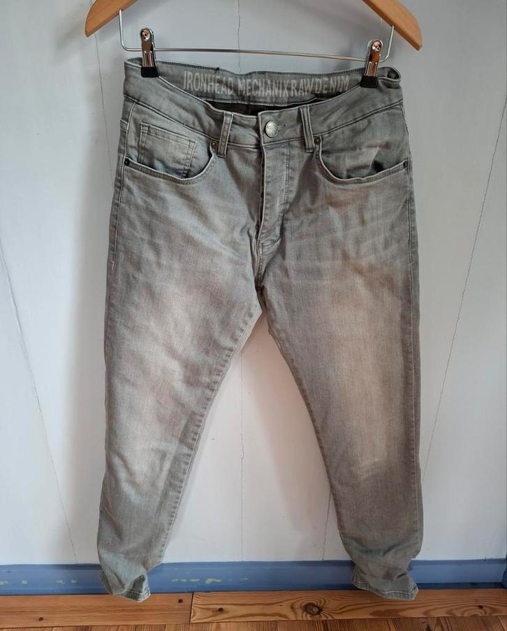 Lichtgrijze "John Doe" heren motorbroek/spijkerbroek. Mt.M., Motoren, Kleding | Motorkleding, Broek | textiel, Heren, Tweedehands