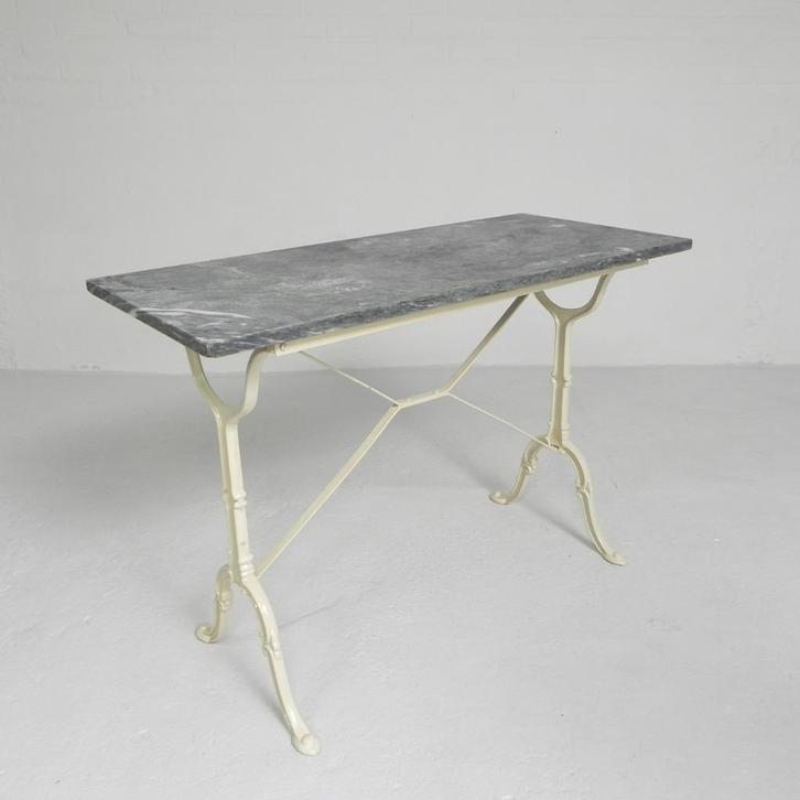 Tuintafel, bistrotafel met marmer blad, jaren 50, Antiek en Kunst, Antiek | Meubels | Tafels, Ophalen of Verzenden