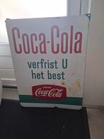 Vintage Coca-Cola Reclamebord - 'Verfrist U het Best', Antiek en Kunst, Ophalen of Verzenden