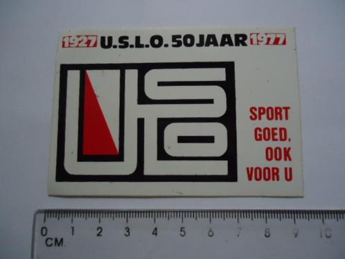 sticker oud USLO 50 jaar retro 1977 sport goed utrecht vinta, Verzamelen, Stickers, Zo goed als nieuw, Bedrijf of Vereniging, Verzenden