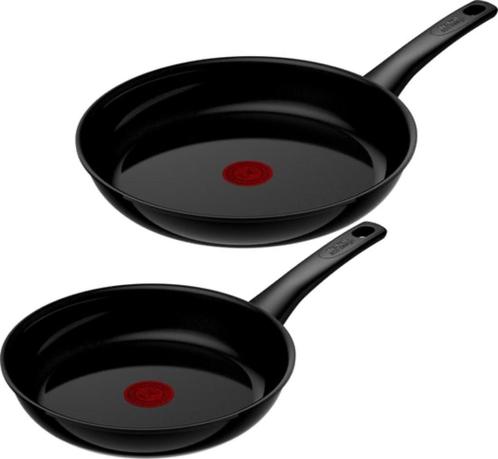 Tefal Renew Black ON Keramische Koekenpannenset - 24 & 28 cm, Huis en Inrichting, Keuken | Potten en Pannen, Nieuw, Koekenpan of Braadpan
