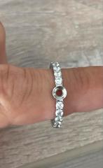 Zilveren Melano Twisted ring met steentjes, Ophalen of Verzenden, Dame, Zilver, Kleiner dan 17