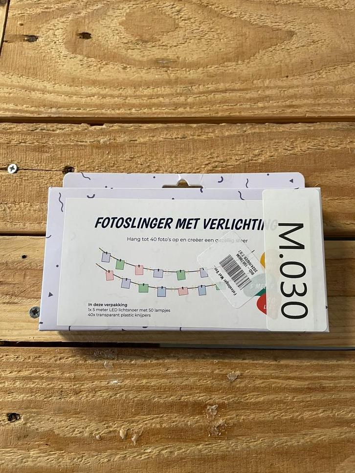 Fotoslinger met verlichting, Hobby en Vrije tijd, Feestartikelen, Zo goed als nieuw, Versiering, Overige, Ophalen of Verzenden