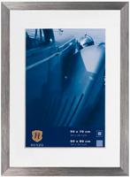 Lijst 60 x 80 cm met passe partout - donkergrijs, Huis en Inrichting, Metaal of Aluminium, Ophalen of Verzenden, Zo goed als nieuw