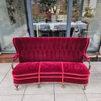 Authentieke  paarsrode velours bank, Antiek en Kunst, Ophalen
