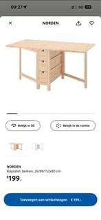 IKEA NORDEN Inklapbare Tafel, Huis en Inrichting, Tafels | Eettafels, Ophalen, Rechthoekig, 100 tot 150 cm, 50 tot 100 cm