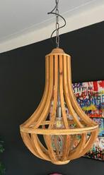 Houten hanglamp, Huis en Inrichting, Lampen | Hanglampen, Ophalen, Gebruikt, Hout, 50 tot 75 cm