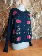 💖Prachtig 100% Alpaca geborduurde wollen vest M, Ophalen of Verzenden, Nieuw, Maat 42/44 (L), Zwart