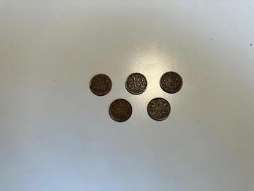 5 halve centen Nederland, 1930, 1934, 1936, 1938, 1940 beschikbaar voor biedingen
