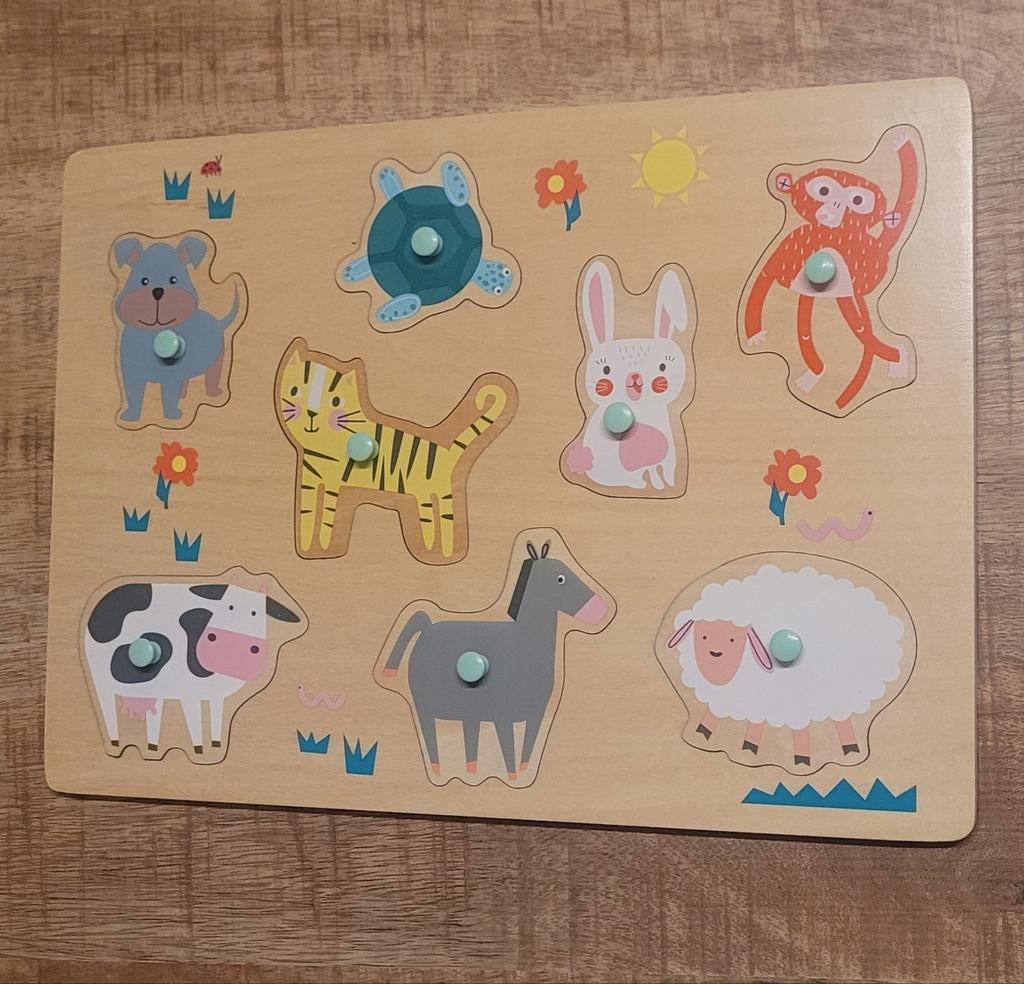 Puzzel dieren, Ophalen, Zo goed als nieuw, Van hout, Minder dan 10 stukjes