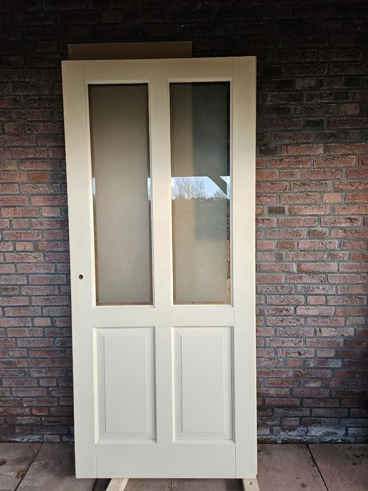 Gratis! 2 binnen opdekdeuren 211,5x 93 cm linksdraaiend, Doe-het-zelf en Verbouw, Deuren en Horren, Gebruikt, Binnendeur, 200 tot 215 cm