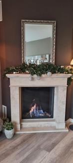 Design gashaard met natuurstenen schouw (schoorsteenmantel), Ophalen, Gebruikt, Inbouwhaard, Gashaard