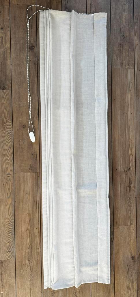 Mooie vouwgordijnen linnen gebroken wit / ecru, Huis en Inrichting, Stoffering | Gordijnen en Lamellen, Zo goed als nieuw, 150 tot 200 cm