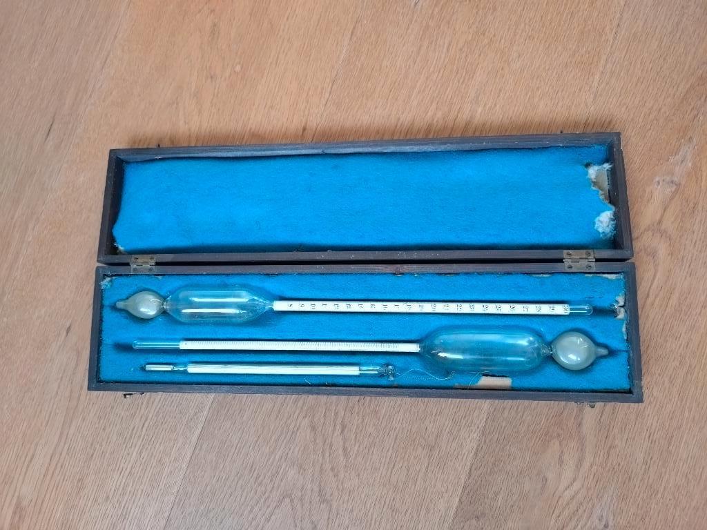 Kwik Areometer set in orginele houten doos., Ophalen